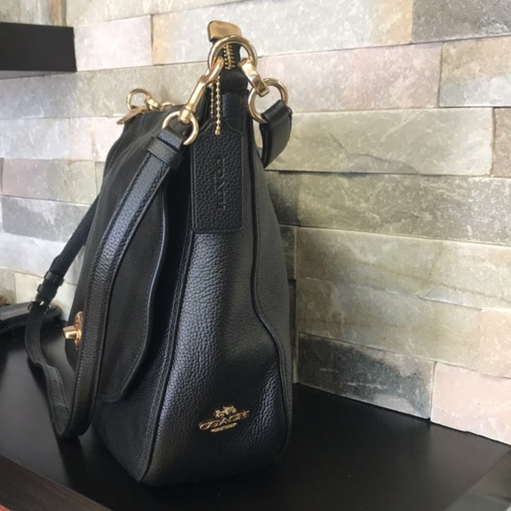 Coach Pebbled Leather Turnlock Hobo Crossbody - Picture 6 of 12